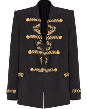 Balmain Embroidered Crepe Jacket - Black