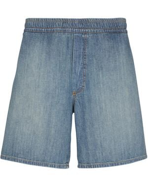 Balmain Faded Denim Shorts - Blue