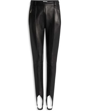 Balmain Lambskin Pants With Stirrup - Black