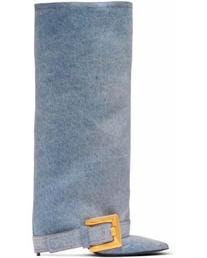 Balmain Anthem Denim Boots - Blue