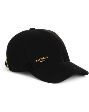 Balmain Paris Velvet Cap - Black