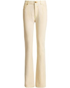 Balmain High-Waisted Faded Denim Jeans - White