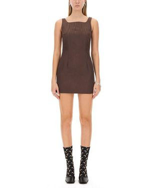 Marine Serre Sustainable Slim Fit Mini Dress - Brown
