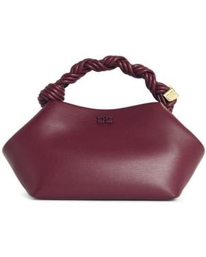 Ganni Burgundy Leather 'Bou' Small Bag - Purple