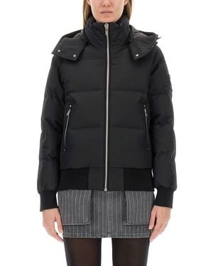 Moose Knuckles Puffy Jacket With High Collar - Black