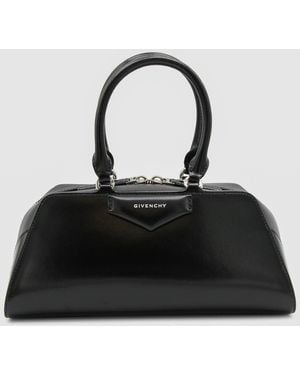 Givenchy Leather Antigona East-West Top Handle Bag - Black