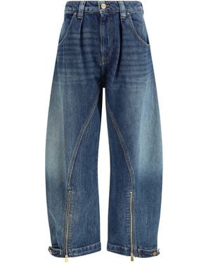 Pinko Balloon Jeans With Zip - Blue