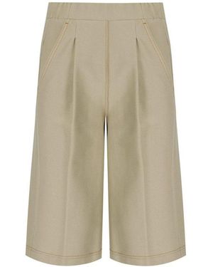 Max Mara Texas Sabbia Denim Effect Bermuda Shorts - Natural