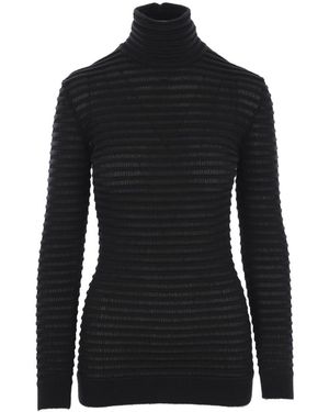 Valentino Garavani Striped Turtleneck Jumper - Black