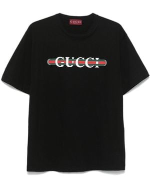 Gucci Logo Cotton T-Shirt - Black