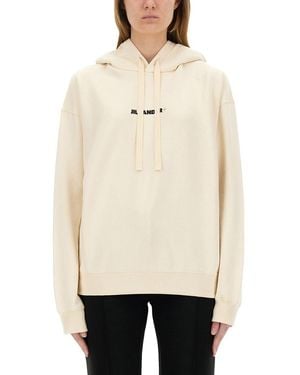 Jil Sander Relaxed-Fit Cotton Sweatshirt With Front Logo - Natural