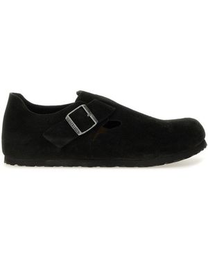 Birkenstock Suede "london" Sabot Unisex - Black