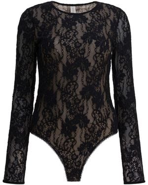Zimmermann Perforated Lace Bodysuit - Black