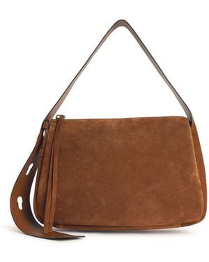 Tory Burch 'Romy' Caramel Suede Crossbody Bag - Brown