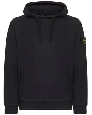 Stone Island Brushed Organic Cotton Fleece Hoodie - Black