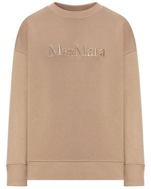 Max Mara Cotton Sweatshirt - Natural