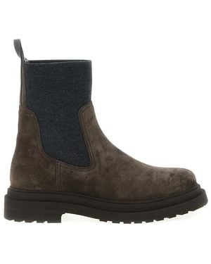 Brunello Cucinelli 'Precious Loop Detail' Ankle Boots - Black