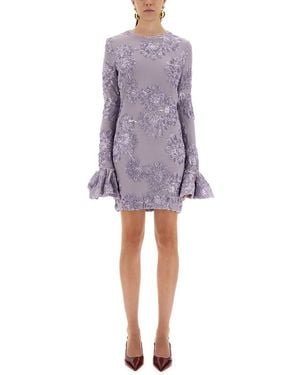 ROTATE BIRGER CHRISTENSEN 3D Mesh Mini Dress - Purple