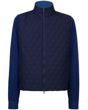 Sease Knitted Padded Cardigan - Blue