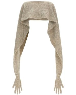 Moschino Gauze Mohair Blend Cape - White