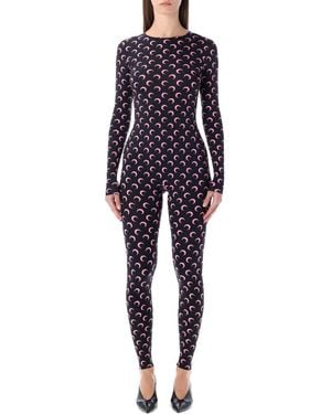 Marine Serre Moon Printed Stretch Jersey Catsuit - Blue