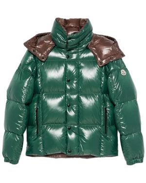 Moncler Parana Glossy Hooded Short Down Jacket - Green