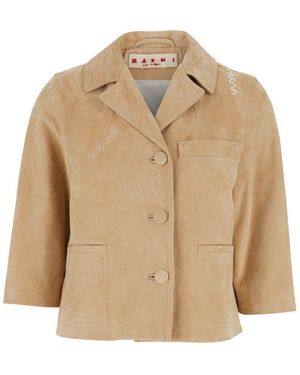【送料&関税込】Marni Single-breasted Jacket Marni Single-Breasted Jacket With Notched Revers And Logo