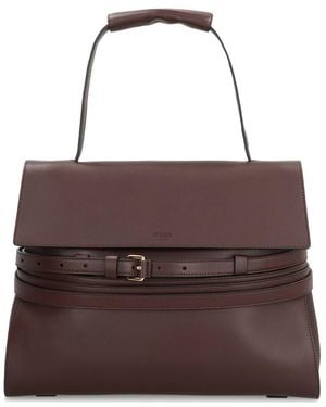 Moschino Tie Me Leather Handbag - Brown