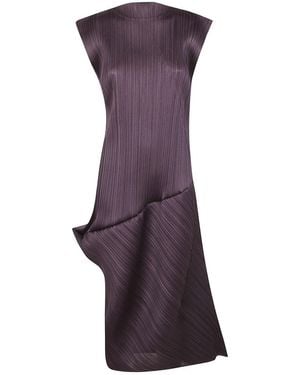 Pleats Please Issey Miyake "Leap" Dress - Purple