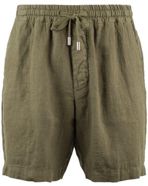 Altea Green Linen Bermuda Shorts