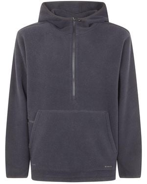 Snow Peak "water Repellent Fleece" Hoodie Clothing - Blue