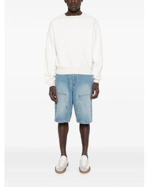 Palm Angels Curved Logo Loose Collar Crew - Blue