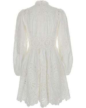 Zimmermann Acacia Broderie Mini Dress - White