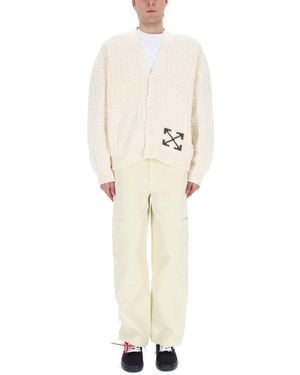 Off-White c/o Virgil Abloh Arrow Stitch Cardigan - Natural