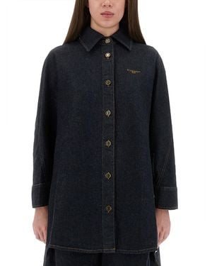 Givenchy Denim Shirt With Embroidery - Blue