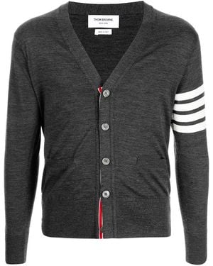 Thom Browne Striped Cardigan - Black
