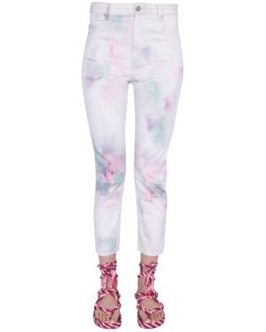 Isabel Marant Wool Printed Jeans - White