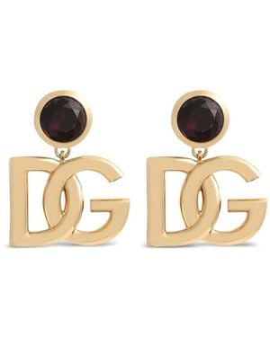 Dolce & Gabbana Logo Plaque Earrings - Metallic