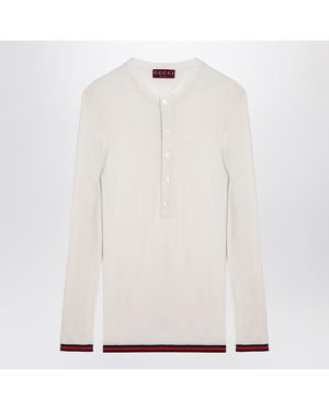 Gucci Jersey With Web Ribbon - White