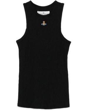 Vivienne Westwood Tops With Logo - Black
