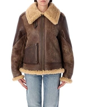 Ralph Lauren Shearling Aviator Jacket - Brown