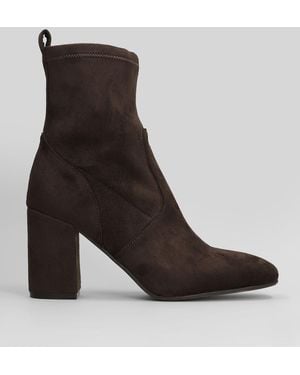 Carmens Emma Stretch High Heels Ankle Boots - Brown