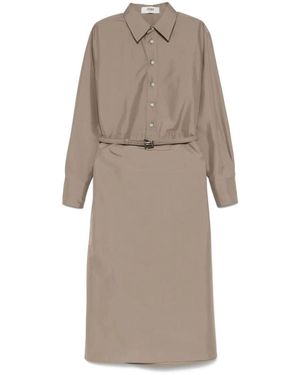 Fendi Cotton And Silk Blend Shirtdress - Natural