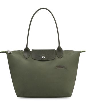 Longchamp 'Le Pliage Energy M' Tote Bag With Engraved Logo - Green