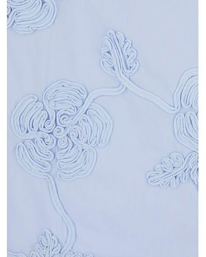 ROTATE BIRGER CHRISTENSEN Light Mini Skirt With Low Waist And All-Over Floral Motif - Blue
