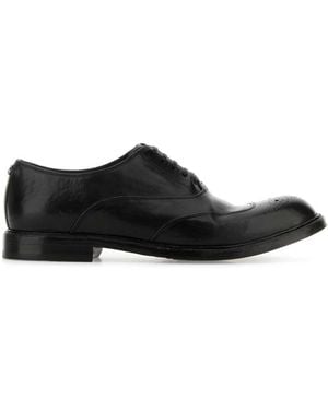 Dolce & Gabbana Black Leather Marsala Lace-up Shoes