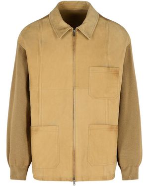 Golden Goose Beige Suede Jacket - Natural