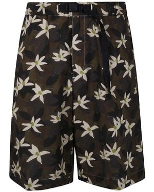 White Sand Short Bermuda Pants - Black