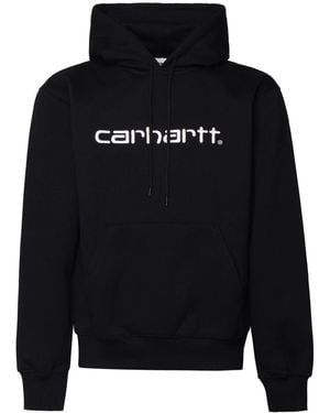 Carhartt Logo Cotton Hoodie - Black