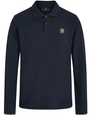 Belstaff Long Sleeve Button Polo Shirt - Blue